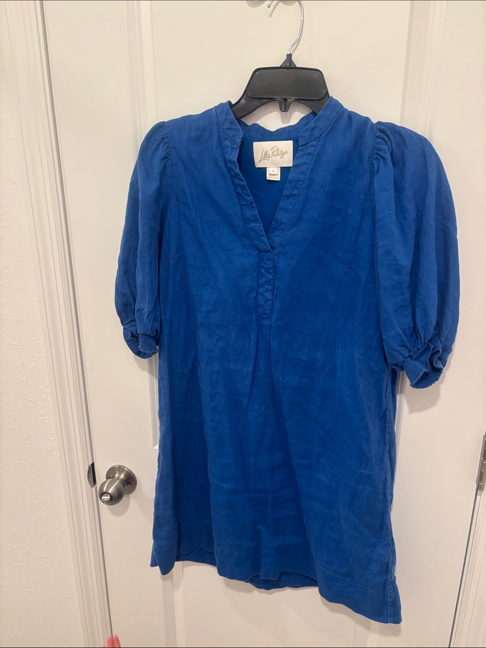 Lilly Pulitzer Cobalt Blue Puff Sleeve Tunic Dress
